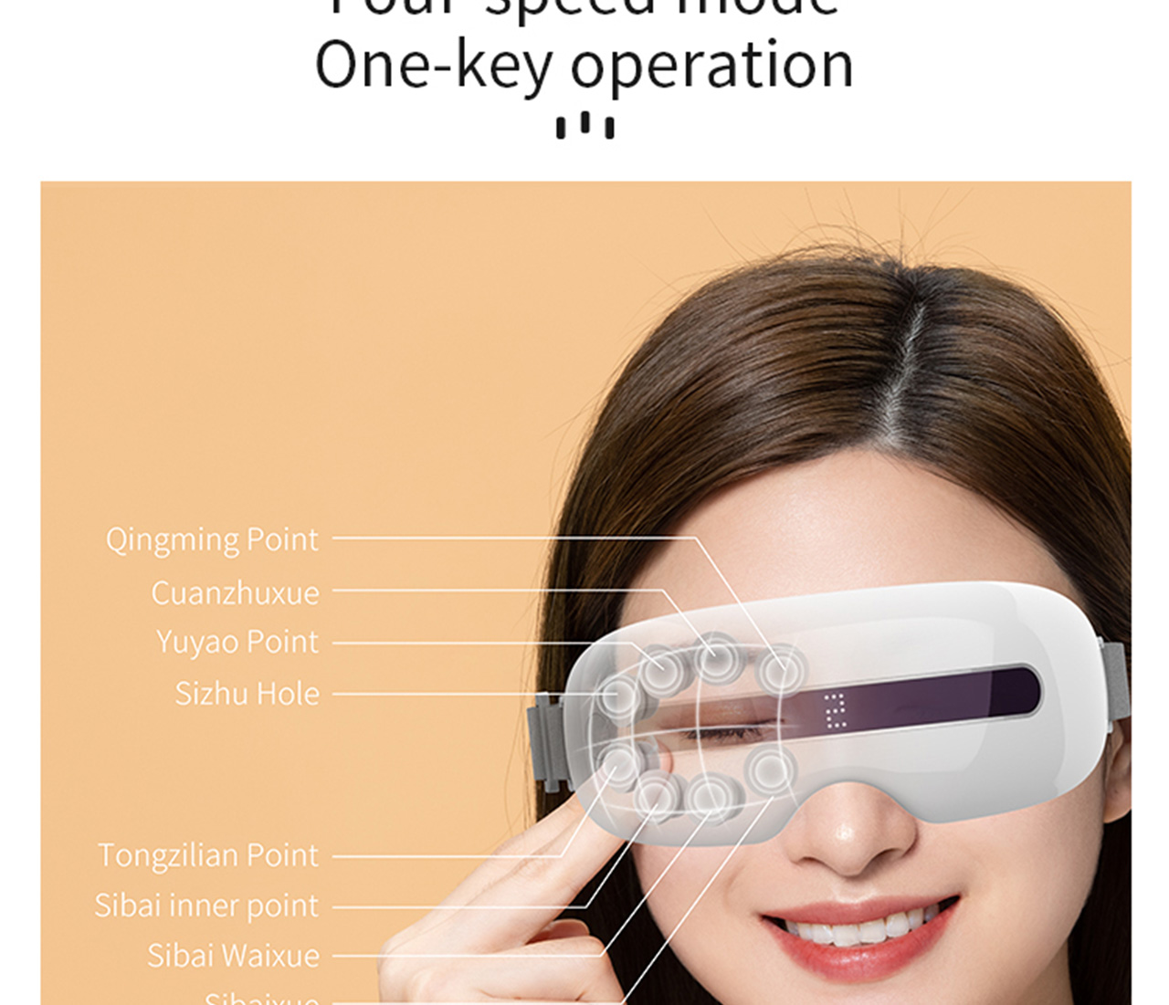 Graphene heating eye massager